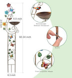 YADOOLIFE 57” Bird Bath with Garden Trellis for Climbing Plants Outdoor, Small Decorative Trellises Metal Birdbath Bird Baths, 1 Piece (Butterfly) - Image 5