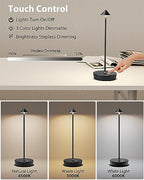 Cordless Table Lights Rechargeable 6000mAh Battery Outdoor LED Desk Lamp - Image 3