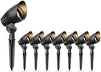 12V Low Voltage Halogen Landscape Spotlights 50W 3000K Black 8 Pack by Unknown