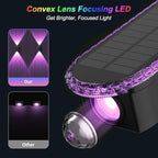 Ellasay Solar Fence Lights Backyard: 8-Pack Fence Lights Solar Powered 8 WRGB Color Modes - Up & Down Waterproof Solar Wall Lights for Outdoor/Yard/Poolside/Porch/Patio/Railing - Image 3