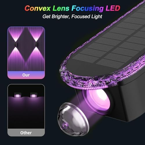 Ellasay Solar Fence Lights Backyark: 6-Pack Fence Lights Solar Powered 8 WRGB Color Modes - Up & Down Waterproof Solar Wall Lights for Outdoor/Yard/Poolside/Porch/Patio/Railing - Image 4