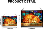 Sleeping Cat Curled in Window Light Rectangular Stained Glass Suncatcher – Hanging Window Panel with Animal & Nature Scene – Vibrant Glass Art Gift for Wildlife, Fantasy, Nature Lovers VzIeu5 - Image 4