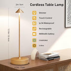 2P Cordless Rechargeable Led Table Lamp Battery Operated Light CHMP Gold - Image 3