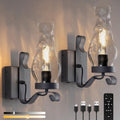 Vintage Battery Operated Wall Sconces Set of 2, Rustic Wall Lights by EIDEARAYHomeLighting