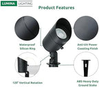 Lumina Lighting® 4W Landscape Lighting 12V Landscape Lights Low Voltage Landscape Spotlights Warm White Waterproof Outdoor Replaceable LED Bulb for Garden, Lawn, Porch, Patio and Yard (Black, 6-Pack) - Image 4
