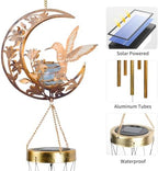 Hummningbird Solar Outdoor Wind Chimes - Unique Moon Hummingbird Design, for Mothers, Grandmothers, Sisters, Friends and Girls on Birthdays, Christmas, Thanksgiving and Mother's Day - Image 4