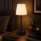 Rechargeable Cordless Table Lamp, Battery Operated Bedside Lamp, Black by Litluzecozy