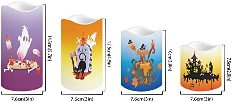 Halloween Battery Flameless Candles Flickering with 18-Key Remote Timer,Real Wax Pillar LED Moving Wick Candles Decoration - Image 2
