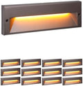 LEONLITE 12-Pack 10.6 Inch 5CCT Low Voltage LED Step Lights, Surface Mount by LEONLITE