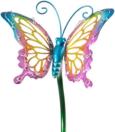 Crosslight Blue & Pink Kinetic Butterfly Solar LED Waterproof Outdoor Garden Stake - Decorative Electronic Light Garden Decor for Yard, Lawn, Patio, Deck, Pathway, Pond, Backyard - Image 6