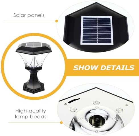 Solar Pillar Light for Deck Posts and Pathway Bollards, Black - Image 3