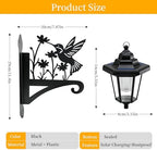 VOOKRY Solar Wall Lanterns Outdoor, Waterproof 2 Pack Hanging Lights with Hummingbird Hooks, Wall Mount Sconce with 3 Solar Panels for Patio Porch Yard Garden Decor, Dusk to Dawn 2700K Warm White - Image 2