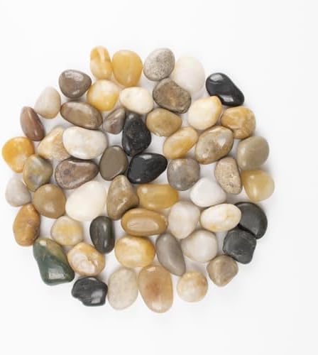 20lbs 0.5-1 Inch River Rocks, Decorative Mixed Pebbles for Garden Landscaping, Indoor Plants, Fish Tanks, Vases, and Succulents – Ideal for Home Decoration and Outdoor Gardens (Mixed, Weight: 20 LB) by LOOIOOJ