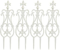 Sungmor Decorative Cast Iron White Flower Bed Fence - 28 Inches Tall 4 Pack by Sungmor