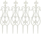 Sungmor Decorative Cast Iron White Flower Bed Fence - 28 Inches Tall 4 Pack by Sungmor