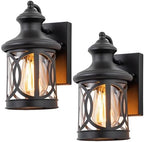 2-Pack Outdoor Wall Lights, Porch Lights, Waterproof Outdoor Wall Sconce, Exterior Light Fixture Matte Black with Clear Glass Shade for Garage Patio Front Door Balcony, 12in. by Laplusbelle