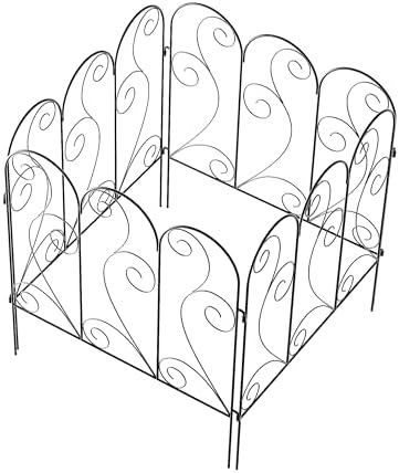 Zhongma Decorative Metal Garden Fence,Pack of 4pcs, Total 26" H x 100" L - Image 4