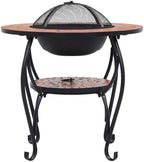 Fire Pit Table, Mosaic Ceramic Top, Steel Outdoor Heater Bowl - Image 4