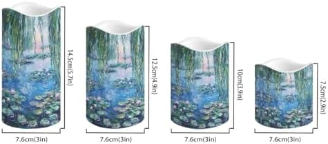 Claude Monet Poster LED Flameless Candles with Realistic Flickering Flame Battery Operated Outdoor Pillar Candles (4 Pack) Decorative Lighting for Patio Yard Garden & Porch Decor - Image 2