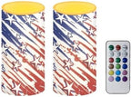 The Stars Stripes Print Flameless Candles with Remote and Timers Battery Operated Candles for Independence Day Home Party Banquet Decoration by Merkmak
