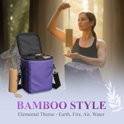 Melody Chimes 4pc Bamboo Wind Chimes Set – Outdoor and Indoor Sound Therapy Tools for Meditation, Hiking, and Sound Baths - Elements Air, Fire, Earth, Water - Sound Healing and Biofield Harmonization - Image 3