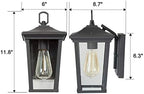 LALUZ Exterior Light Fixtures Farmhouse Wall Mount Lantern Outdoor Sconce with Clear Glass, for Entryway, Yards, Front Porch, Black (11.8") - Image 4