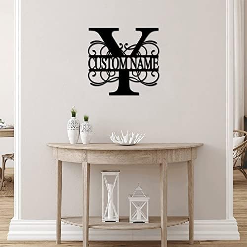 Metal Sign Y Custom Name Initial Letter Monogram Country Long Lasting Steel Metal Wall Decor Art Sign Modern Metal Door Hanger Sign for Patio Patio Decor Wedding Gift 24 Inch - Image 4