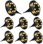 Ground Lights, 12LED Solar Power Disk Light Outdoor Garden(Warm Side-Warm) by Unknown