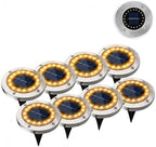 Ground Lights, 8/20LED Solar Disk Light Outdoor Garden Underground(8LED-White) - Image 2