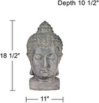 John Timberland Meditating Buddha Head 18 1/2" High Outdoor Statue - Image 4