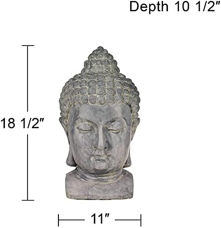 John Timberland Meditating Buddha Head 18 1/2" High Outdoor Statue - Image 4