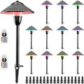 ZUCKEO RGBW Low Voltage Landscape Lighting 5W Color Changing Pathway Lights 12-24V Multi-Color LED Path Lights Waterproof for Yard Garden Walkway Holiday (12 Pack with Connectors) by ZUCKEO