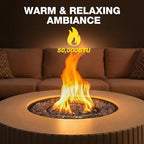 36'' Outdoor Round Propane Fire Pit Table Concrete - Image 3