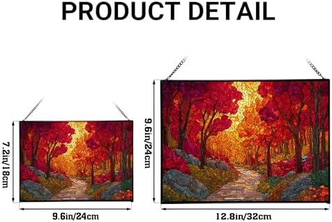 Path Through Glowing Autumn Forest Rectangular Stained Glass Suncatcher – Hanging Window Panel with Animal & Nature Scene – Vibrant Glass Art Gift for Wildlife, Fantasy, Nature Lovers nmbDYO - Image 4