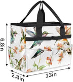 Hummingbird Garden Tool Bag, Garden Tote Storage Bag with 10 Pockets, Indoor and Outdoor Flower Bird Colourful Gardening Tool Organizer for Women Men - Image 3