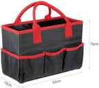 HARFINGTON Garden Tool Bag 12.99" x 5.91" x 8.66" Large Oxford Tote Bag with Pockets Gardening Plant Tool Organizer Storage Carrier Store for Outdoor Women Men, Black - Image 2