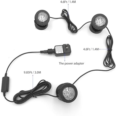 Colored Pond Lights with Timer, APP Control RGB Fountain Light IP68 Waterproof, Dimmable Outdoor Landscape Lights for Fish Tank Pond Fountain Garden (3 Lights) - Image 5