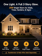 Gardenreet 12V LED Landscape Flood Lights, 20W Low Voltage Wall Wash Lights 1800LM Each, 2700K Warm White IP65 Aluminum Floodlights, Angle Adjustable Wide Beam for Tree, Wall, Yard, 4 Pack - Image 2