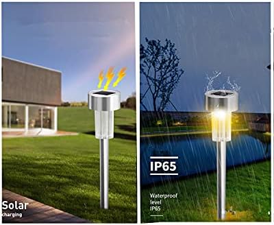 10PCS Green LED Outdoor Steel Garden Solar Powered Landscape Light Lamp Yar Pathway Stake Lights - Image 4