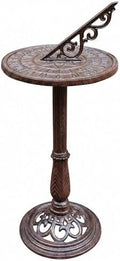 Relaxdays Sundial, Garden & Balcony, Cast Iron, Antique, Roman Numerals, Weatherproof, Garden Decoration, Brown by Relaxdays
