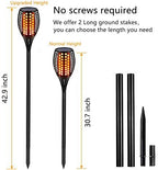 Aityvert Flickering Flame Solar Torch Lights Outdoor, 43" Tall, 2 Pack - Image 2