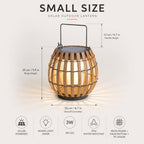 Solar Outdoor Lantern with Faux Rattan, Iron Frame and 3000K LED - Image 2