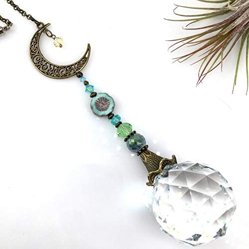 Crescent Moon Crystal Sun Catcher, LG 40mm - Image 6