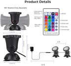 Pond Lights, Underwater Fountain Lights Color Changing Spotlight RGB Dimmable IP68 Waterproof Submersible Landscape Spot Lights for Outdoor Lawn Fountain Yard, 2 in Set - Image 3