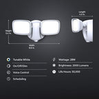 Feit Electric Dual Head Smart Outdoor Flood Lights, Tunable White - Image 2