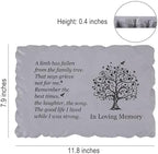 11.8 inches Long Tree of Life Song Polyresin Memorial Garden Stone, Memorial Stones for Loved Ones Outside, Memorial plaques, Sympathy Gifts for Loss of Loved one, Memorial Gifts (Grey Tree) - Image 2