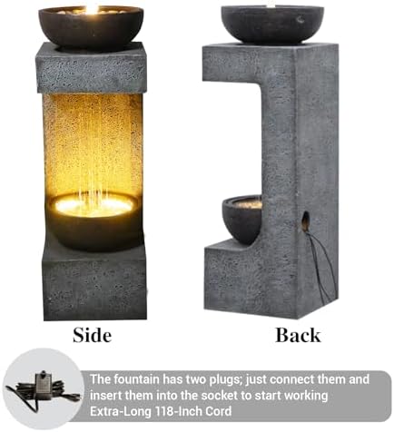 Sunlinua 34h Modern Outdoor Water Fountain with Rain Curtain - Image 5