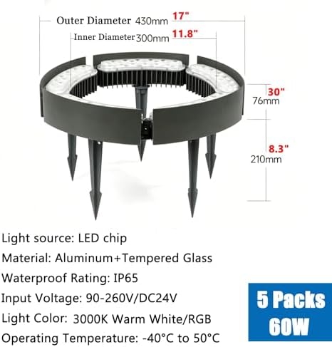 DC 24V Outside Palm Tree Light IP65 Waterproof Uplighting - Image 2