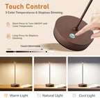 Set of 2 Cordless Rechargeable Led Table Lamp Battery Operated Light Rust - Image 4