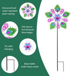 Solar Peacock Wind Spinners for Yard and Garden, 40 Inch Solar Windmill Garden Whirligig Kinetic Spinners Decor for Lawn,Patio&Yard, Metal Whirligigs Purple Wind Spinners Outdoor - Image 3